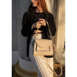 Женская кожаная сумка Liv бежевый краст, фото 1