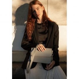 Женская кожаная мини сумка Moment серая, фото 1