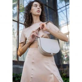 Женская кожаная сумка Ruby L светло-бежевая, фото 1