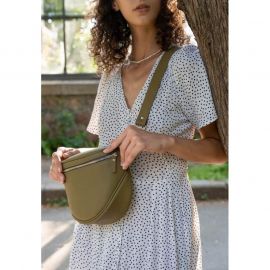 Кожаная сумка поясная-кроссбоди Vacation оливковый, фото 1