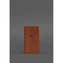 Кожаный чехол для iPhone 13 Светло-коричневый Crazy Horse, фото 1