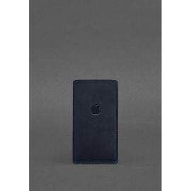 Кожаный чехол для iPhone 12 Синий Crazy Horse, фото 1