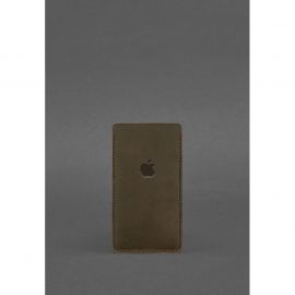Кожаный чехол для iPhone 12 Темно-коричневый Crazy Horse, фото 1