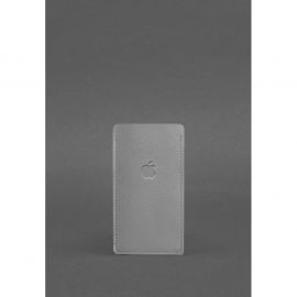 Кожаный чехол для iPhone 12 Серый, фото 1