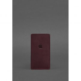 Кожаный чехол для iPhone 13 Бордовый Crazy Horse, фото 1