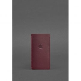 Кожаный чехол для iPhone 12 Бордовый, фото 1