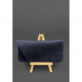 Кожаный чехол для очков Синий Crazy Horse, фото 1