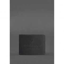 Кожаная обложка для удостоверения участника боевых действий (УБД) черная Crazy Horse, фото 1