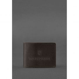 Универсальная кожаная обложка для удостоверения темно-коричневая, фото 1