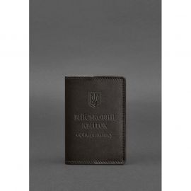 Кожаная обложка для военного билета офицера запаса 8.0 темно-коричневая, фото 1