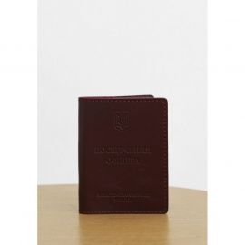 Кожаная обложка для удостоверения офицера 9.0 бордовая, фото 1