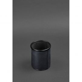 Стакан для ручек в кожаном чехле синий Crazy Horse, фото 1