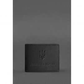 Кожаная обложка для разрешения на оружие Черная, фото 1