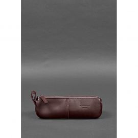 Кожаный пенал-несессер (футляр для очков) 4.0 Бордовый, фото 1