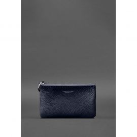 Кожаная монетница / мини-косметичка 3.0 синяя флотар, фото 1