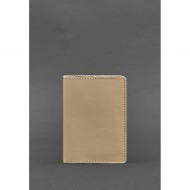 Кожаная обложка для паспорта и военного билета 1.3 светло-бежевая, фото 1