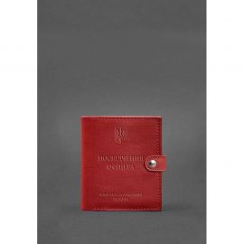 Кожаная обложка-портмоне для удостоверения офицера 11.0 красная, фото 1