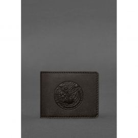 Кожаная обложка на удостоверение Главного управления разведки (ГУР) темно-коричневая, фото 1