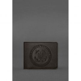 Кожаная обложка на удостоверение Морской охраны темно-коричневая, фото 1