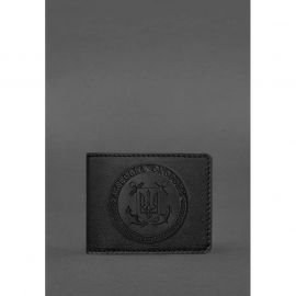 Кожаная обложка на удостоверение Морской охраны Черная, фото 1