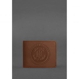 Кожаная обложка на удостоверение Морской охраны светло-коричневая Crazy Horse, фото 1