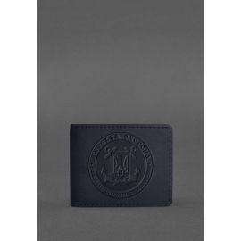 Кожаная обложка на удостоверение Морской охраны темно-синяя Crazy Horse, фото 1