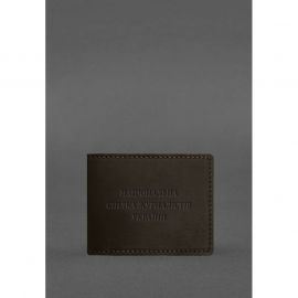 Кожаная обложка для удостоверения журналиста темно-коричневая, фото 1