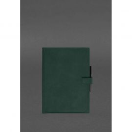 Кожаный блокнот А4 (софт-бук) 9.2 зеленый Crazy Horse, фото 1