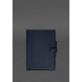 Кожаный блокнот А4 (софт-бук) 9.2 синий Краст, фото 1