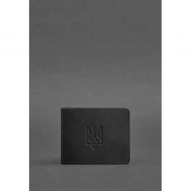 Кожаная обложка для удостоверения с гербом, черный Crazy Horse, фото 1