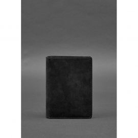 Кожаная обложка-органайзер для документов 6.1 черный Crazy Horse, фото 1