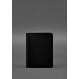 Кожаная обложка-органайзер для документов 6.1 черный краст, фото 1
