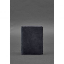 Кожаная обложка-органайзер для документов 6.1 синий Crazy Horse, фото 1