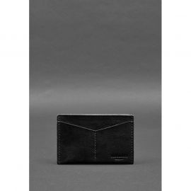 Кожаная обложка-органайзер для документов 6.2 черный краст, фото 1