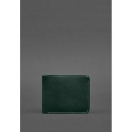 Кожаное портмоне 4.4 (с зажимом) зеленый Crazy Horse, фото 1