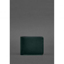 Кожаное портмоне 4.4 (с зажимом) зеленый краст, фото 1