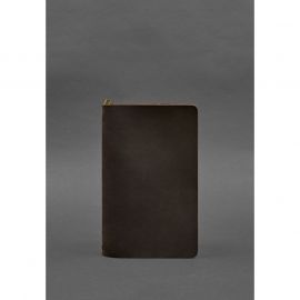 Кожаный блокнот (софт-бук) 8.0 на резинке темно-коричневый Crazy Horse, фото 1