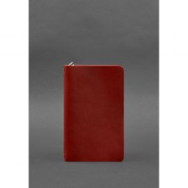 Кожаный блокнот (софт-бук) 8.0 на резинке красный краст, фото 1