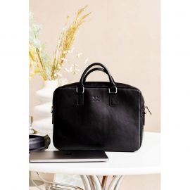 Кожаная деловая сумка Briefcase 2.0 черная, фото 1
