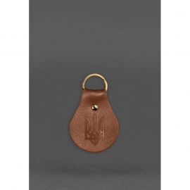 Кожаный брелок Патриотический с гербом светло-коричневый, фото 1