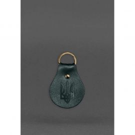 Кожаный брелок Патриотический с гербом зеленый, фото 1