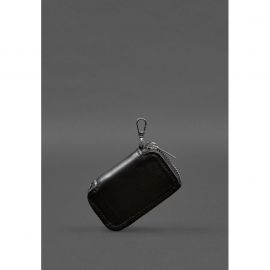 Кожаный чехол для автомобильного ключа, черный краст, фото 1