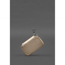 Кожаный чехол для автомобильного ключа светло-бежевый краст, фото 1