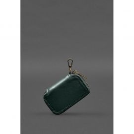 Кожаный чехол для автомобильного ключа зеленый краст, фото 1