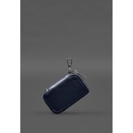 Кожаный чехол для автомобильного ключа синий краст, фото 1