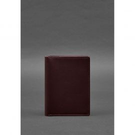 Кожаная обложка-органайзер для документов 6.1 бордовый краст, фото 1