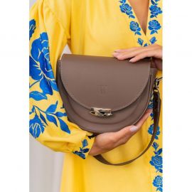 Женская кожаная сумка Kira темно-бежевая, фото 1