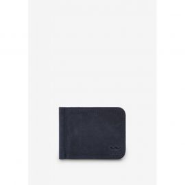 Кожаный зажим для денег синий винтаж, фото 1