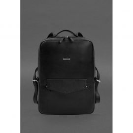 Кожаный городской рюкзак на молнии Cooper maxi черный, фото 1