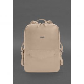 Кожаный городской рюкзак на молнии Cooper maxi светло-бежевый, фото 1